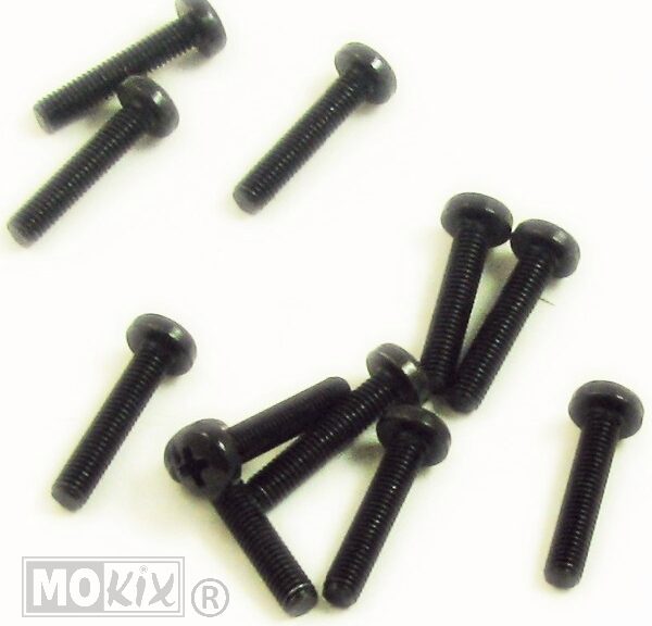 Metaalschroef M5x25 Kruiskop Zwart 10stuks - Bollard