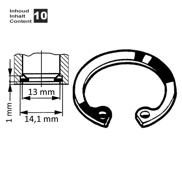 Circlip Inwendig 13mm (10) - Bollard