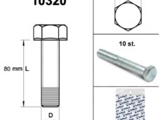 Bout M 6x 80 Elvz 8.8 10stuks - Bollard