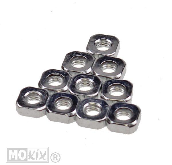 Vierkante Moer M6 12x12x5  (10) - Bollard