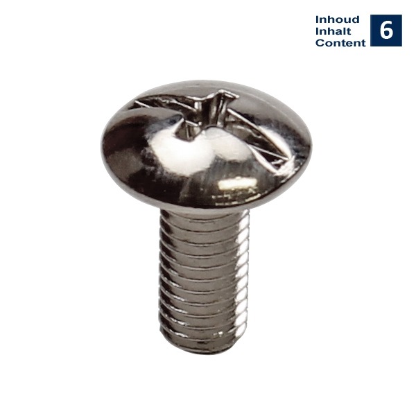 Plaatwerk Schroef M5x12 Kruiskop 14mm Chroom (6) - Bollard