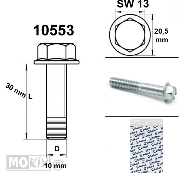 Flens Bout M10x1.50x30 Blank (1) - Bollard