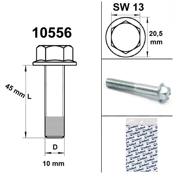 Flens Bout M10x1.50x45 Blank (1) - Bollard