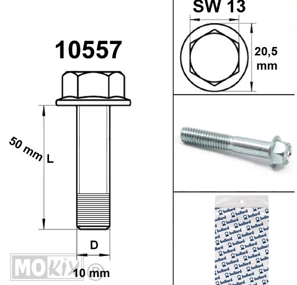 Flens Bout M10x1.50x50 Blank (1) - Bollard