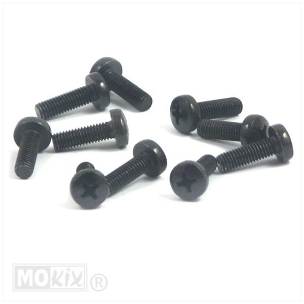 Metaalschroef M4x20 Kruiskop Zwart 10stuks - Bollard