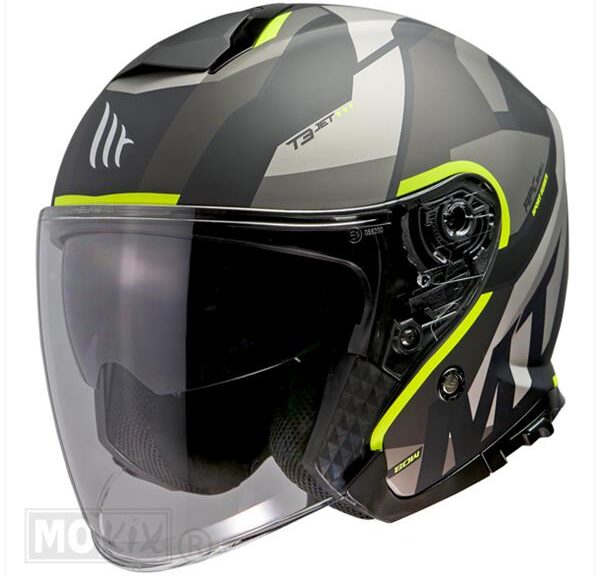 Helm JET Thunder 3 SV BOW Zwart/Geel         S - MT Helmets