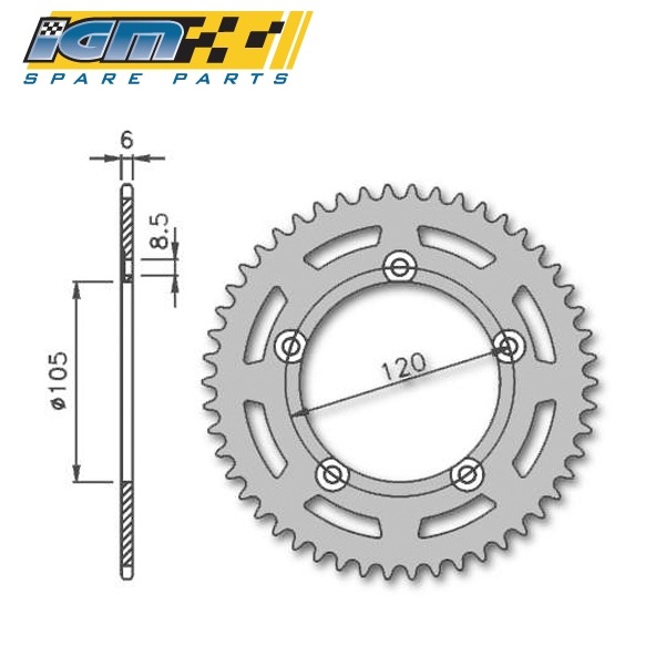 Achtertandwiel Aprilia RX03 420 105mm 5g 48t IGM"