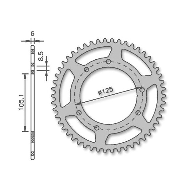 Achtertandwiel RIE MRX/SMX DE SEN-R nt105mm 6g 65t - IGM