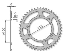Achtertandwiel Beta/MH/Gilera 420 100mm 6g 50t IGM