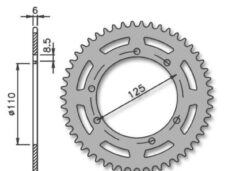 Achtertandwiel Suzuki RMX50/SMX50 110mm 6g 38t IGM