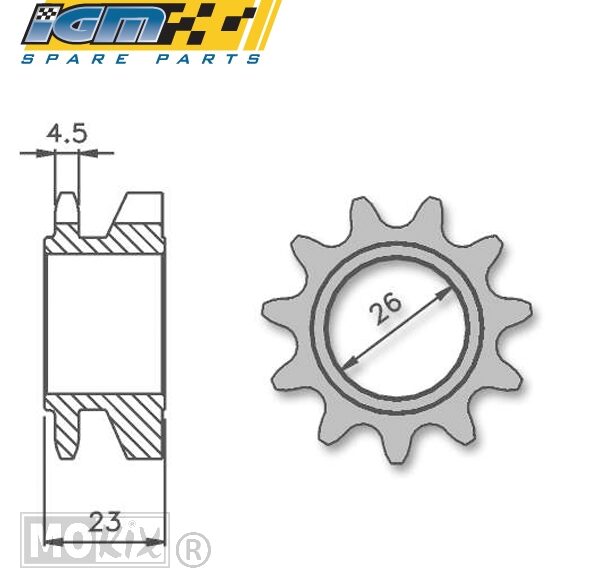 1425-4851 VOORTANDWIEL MOBILETTE/MBK 51  11tands IGM
