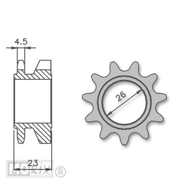 1425-4852 VOORTANDWIEL MOBILETTE/MBK 51  12tands IGM
