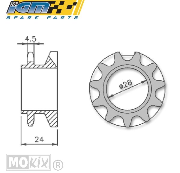 1432-7740 VOORTANDWIEL PEUGEOT 103 SP/MVL 11 tands IGM