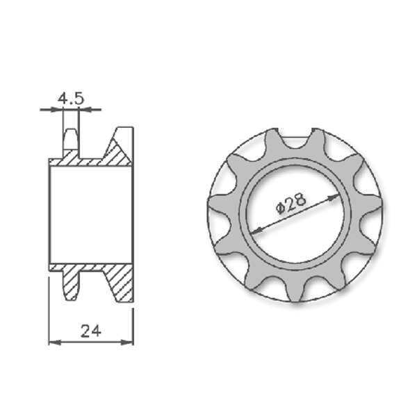 Voortandwiel Peugeot 103 SP/MVL 12 Tands IGM