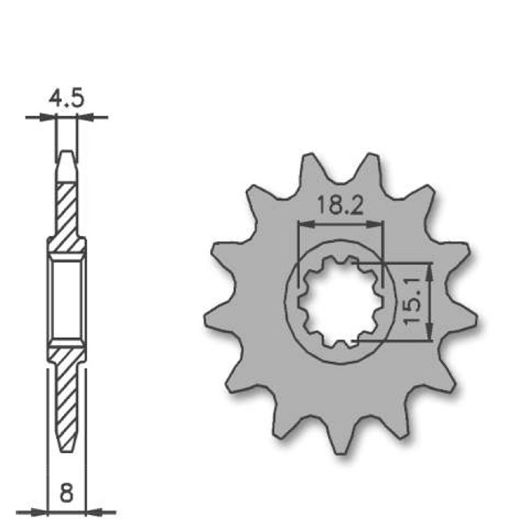 Voortandwiel MIN AM345/APR Classic 415 13t IGM