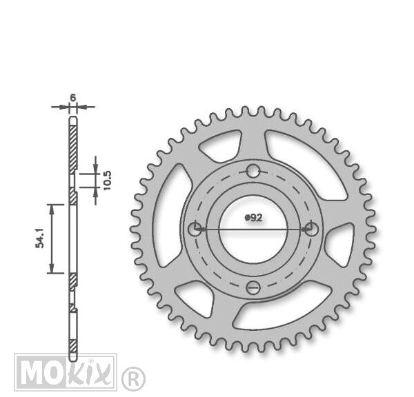 Achtertandwiel Yamaha TZR (420) 54.1mm 4g 42t IGM