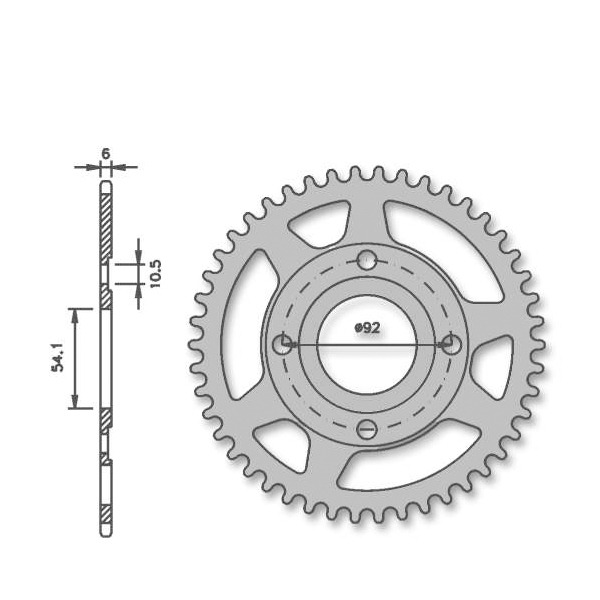 Achtertandwiel Yamaha TZR (420) 54.1mm 4g 42t IGM