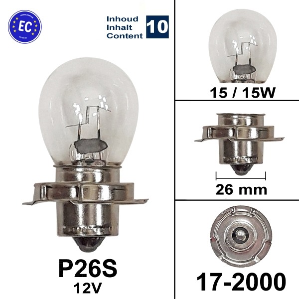 Lamp P26S 12V 15W CE Flosser (10)