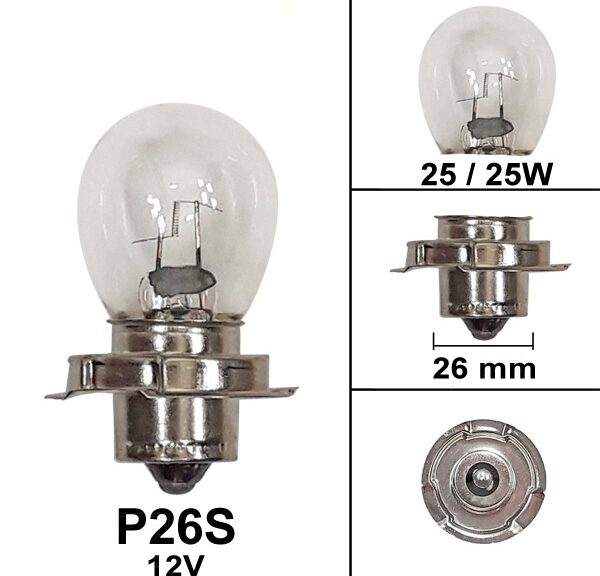 Lamp P26S 12V 25W Flosser (1)