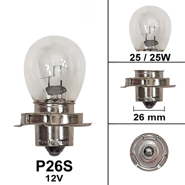 Lamp P26S 12V 25W Flosser (1)