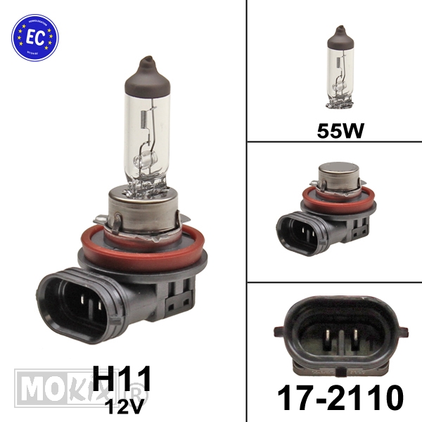 Lamp H11 12V 55W Halogeen CE Flosser (1)