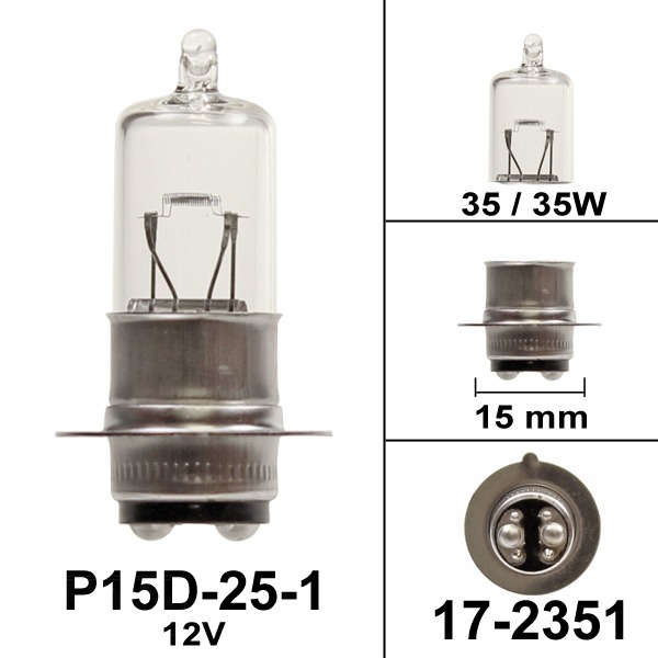 Lamp P15D-25-1 12V 35/35W Flosser Halogeen (1)