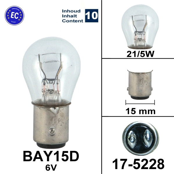 Lamp BAY15D 6V 21/5W Flosser CE (10)