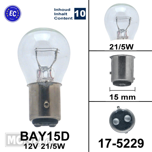 Lamp BAY15D 12V 21/5W Flosser CE Keur (10)