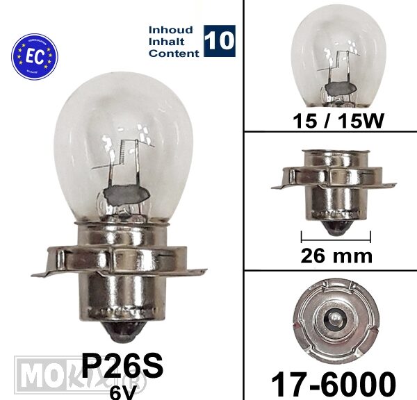 Lamp P26S  6V 15W S3 Flosser (10)