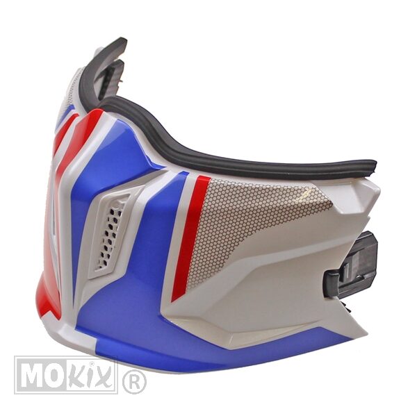 Kinstuk Streetfighter Twin WIT/Blauw/Rood Klik - MT Helmets