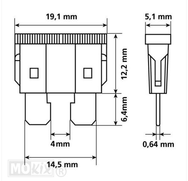 Zekeringen Steek STD 19.1x5.1 Sortie 7.5>30 A (6) - Lampa