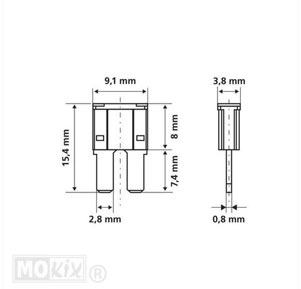 Zekeringen Steek MICRO2  9.1x3.8 Sortie 5>30a (10) - Lampa
