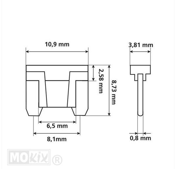 Zekering Steek LP-Mini 10.9x3.81 Sortie 5>30a (10) - Lampa