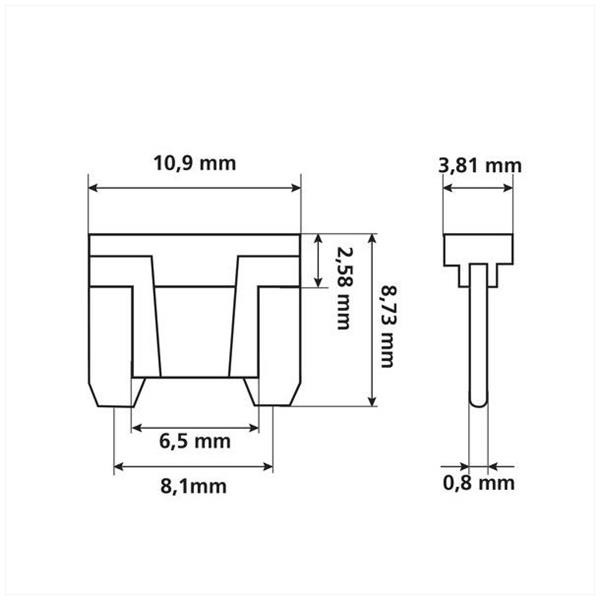 Zekering Steek LP-Mini 10.9x3.81 Sortie 5>30a (10) - Lampa