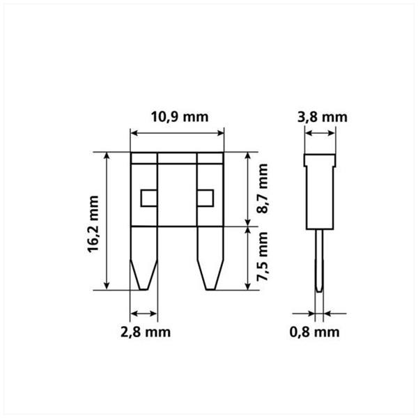 Zekeringen Steek Mini 10.9x3.8 Sortie 7.5>30a (10) - Lampa