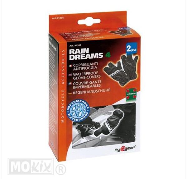 Regen Overtrek Handschoen Paar Zwart Nylon Lampa