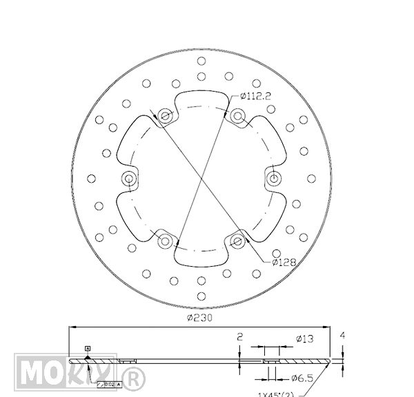 Remschijf APR RX50/YA DT50R >97 Voor 230x112x4 IGM
