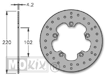 Remschijf APR RS50/YA TZR Achter 220x102x4.2 IGM