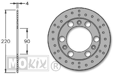 Remschijf Derbi Senda 1997> Voor 220x90x4 IGM