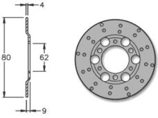Remschijf Derbi Senda-R <97 Achter 180x62x4 IGM"