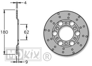 Remschijf Derbi Senda-R <97 Achter 180x62x4 IGM"