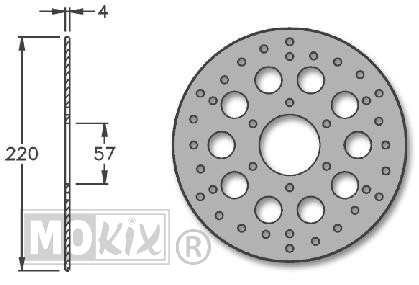 Remschijf Derbi GPR98-"03 Achter 220x57x4 IGM"