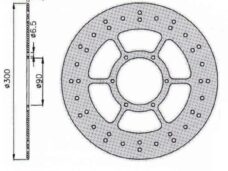 Remschijf Derbi GPR Voor 300x90x4 IGM