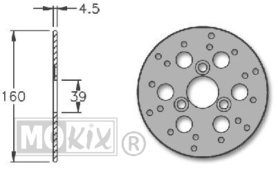 Remschijf Honda SFX Voor 160x39x4.5 IGM