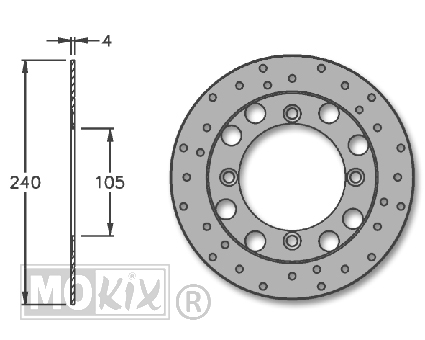 Remschijf Honda 125-250cc Voor 240x105x4 IGM