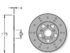 Remschijf ITA Form./Drag. 50/125 Voor 175x38x4 IGM
