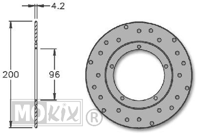 Disque de frein avant Piaggio ZIP-SP/LX 200x96x4.2 IGM