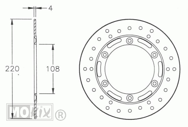 Remschijf Rieju RR/Spike Voor 220x108x4 IGM