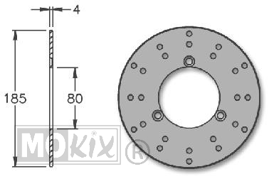 Remschijf Rieju RR/Spike Achter 185x80x4 IGM