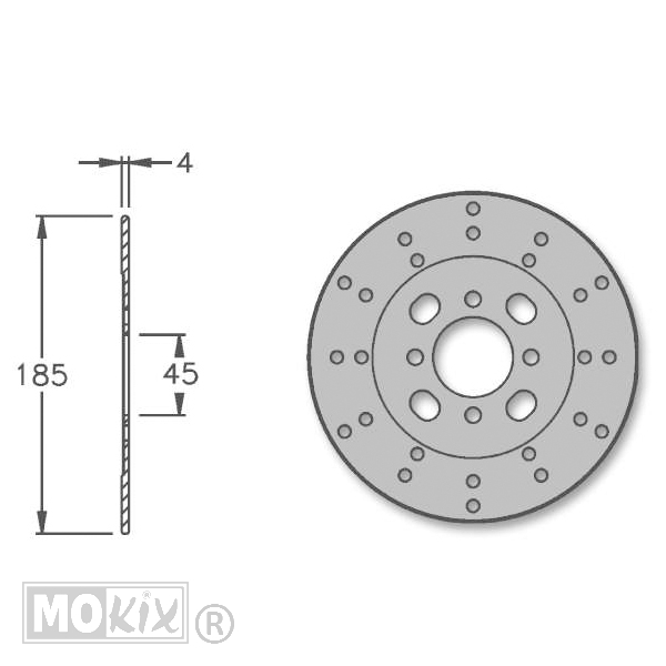 Remschijf Rieju RS1 Achter 185x45x4 IGM